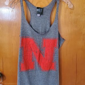 Sz M Grey Husker Racerback Tank